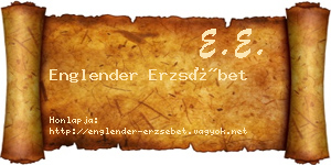 Englender Erzsébet névjegykártya